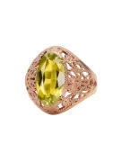 Vintage Jewlery Ring Yellow Peridot Original Vintage 14K Rose Gold vrc074r
